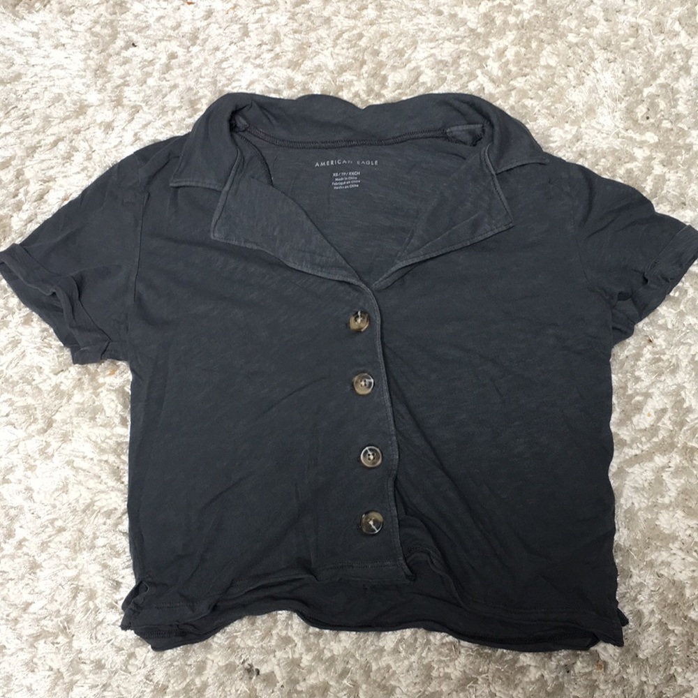 Grey American Eagle cropped sleep shirt